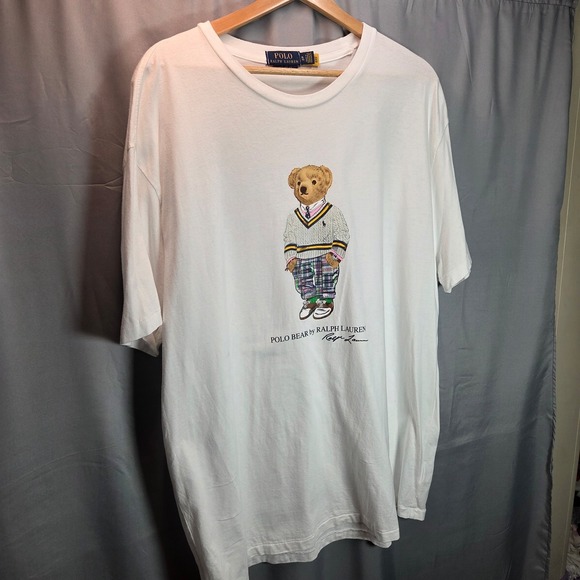 Polo Ralph Lauren Men's White Polo Bear Graphic XL T-Shirt Classic Fit - Picture 2 of 7